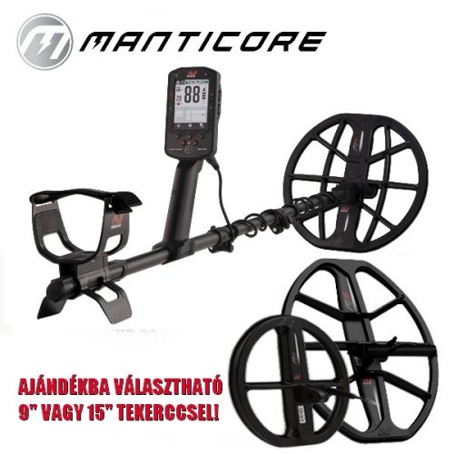 MANTICORE fémdetektor AJÁNDÉK választható 9'' vagy 15'' tekerccsel